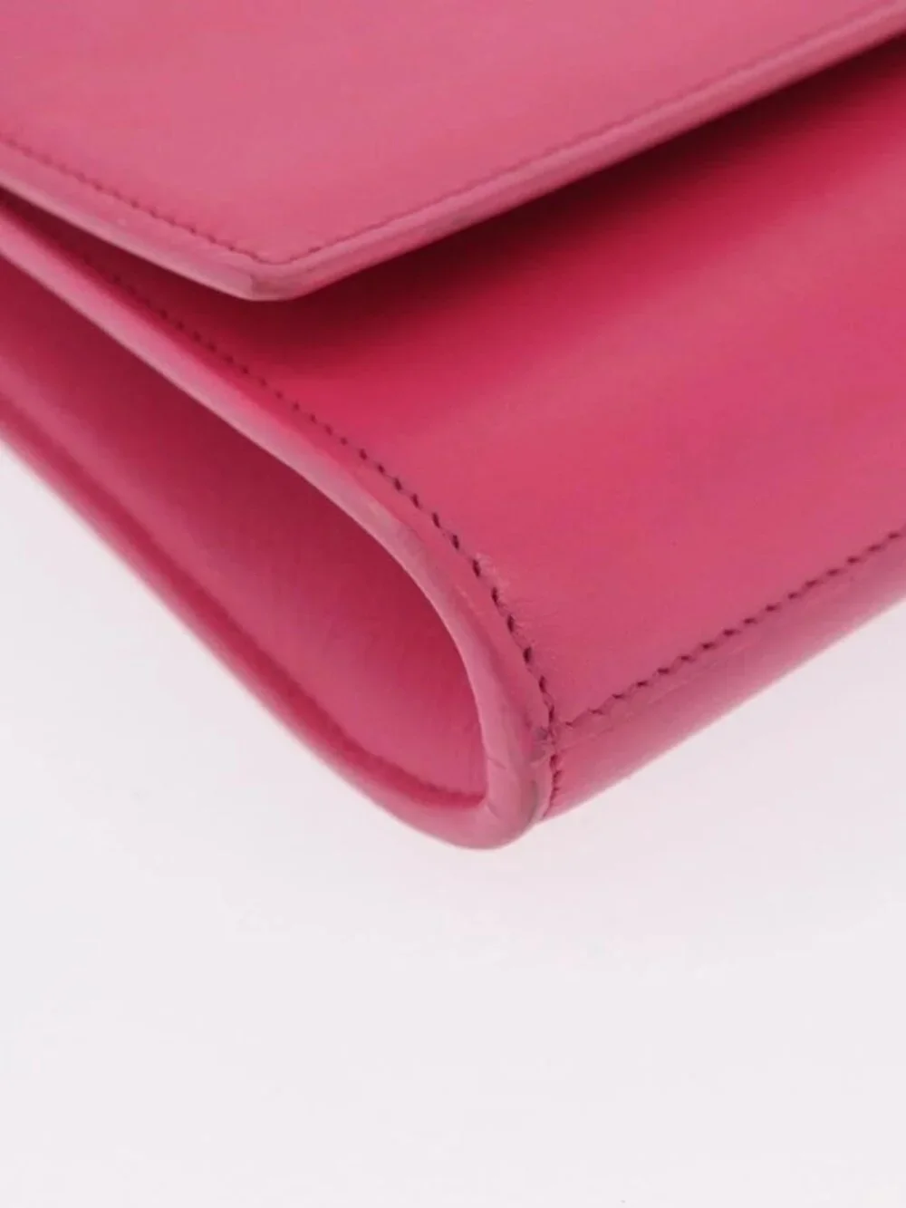 SAINT LAURENT Y Line Clutch Bag Leather Pink Gold 311213 Auth LNZ490A - Picture 4 of 16